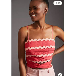 NWT Farm Rio Ric Rac Wrap Cropped Top Medium Resort Wear Vacation